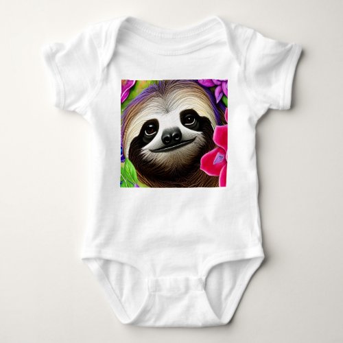 Cute Sloth  Baby Bodysuit