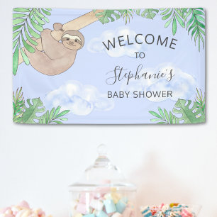 Cute Sloth Baby Shower Banner