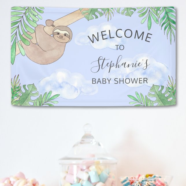 Cute Sloth Baby Shower Banner (Creator Uploaded)