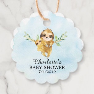 Cute Sloth Baby Shower Favor Gift Tag