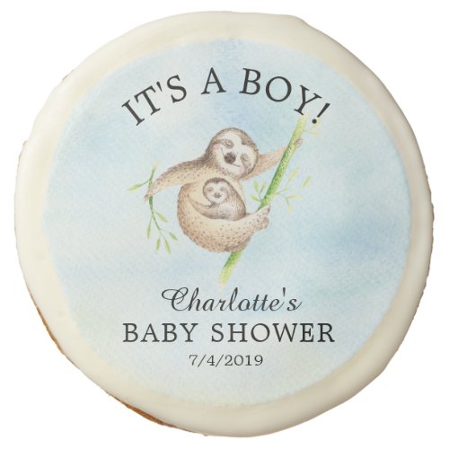 Cute Sloth Baby Shower Favor Sugar Cookie