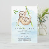 Cute Sloth Baby Shower Invitation (Standing Front)
