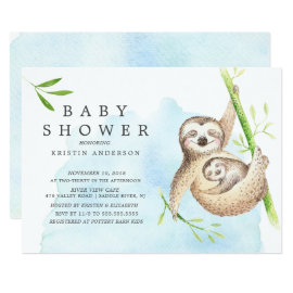 Cute Sloth Baby Shower Invitation