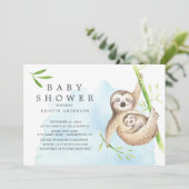 Cute Sloth Baby Shower Invitation (Standing Front)