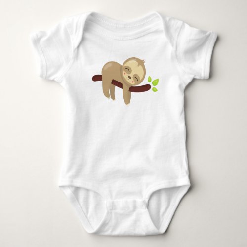 Cute Sloth Baby Sloth Lazy Sloth Sleeping Sloth Baby Bodysuit