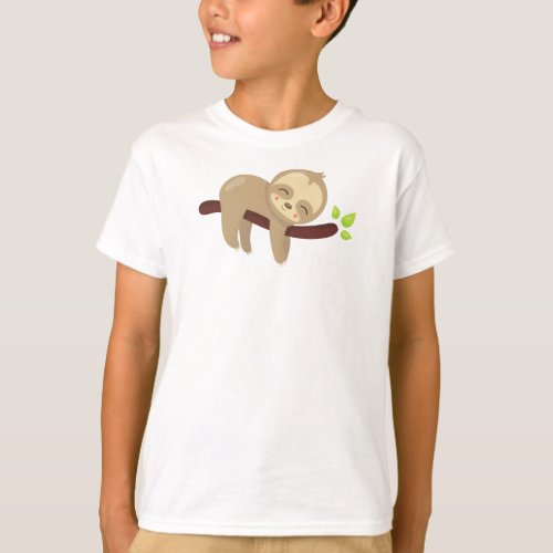 Cute Sloth Baby Sloth Lazy Sloth Sleeping Sloth T_Shirt