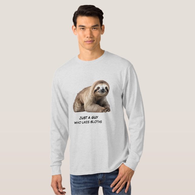 Cute Sloth Background T-Shirt (Front Full)