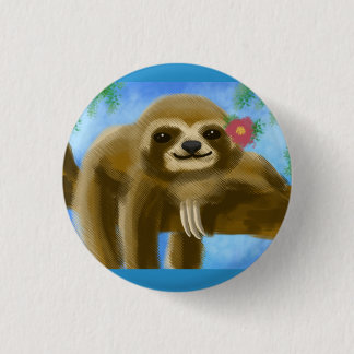 Cute Sloth Badge Button