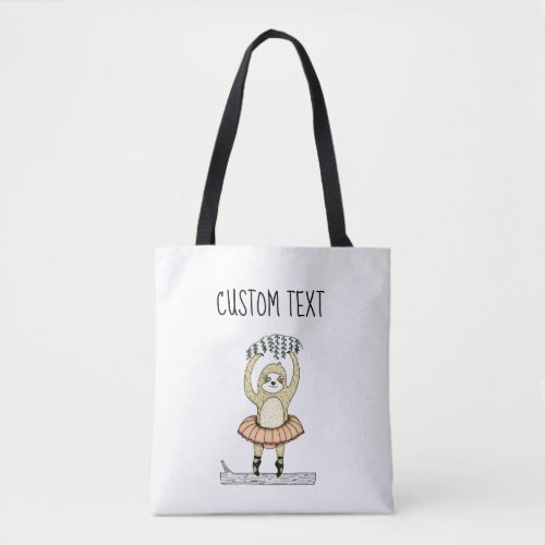 Cute Sloth Ballet Tote Bag