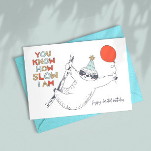 Cute Sloth Belated Birthday Card