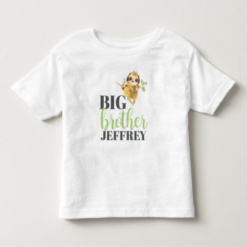 Cute Sloth Big Brother Shirt For Older Sibling
