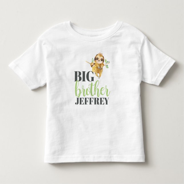 Cute Sloth Big Brother Shirt For Older Sibling (Front)