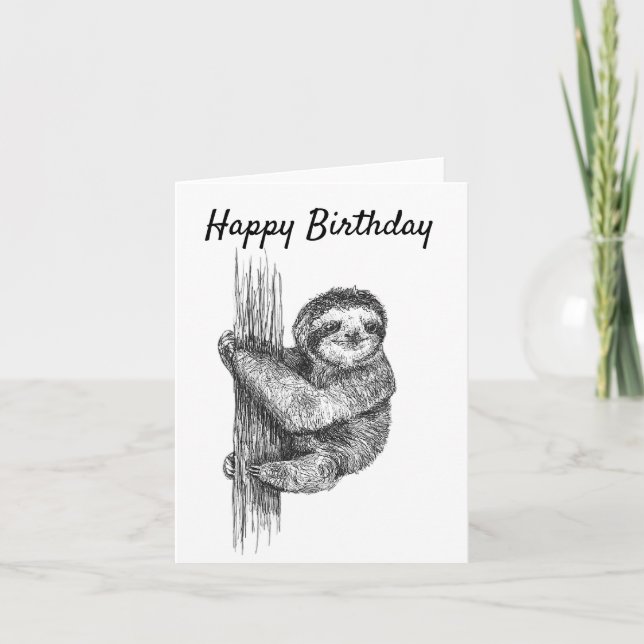 Cute Sloth Birthday card (Front)