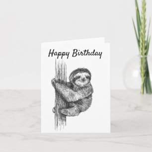 Cute Sloth Birthday card