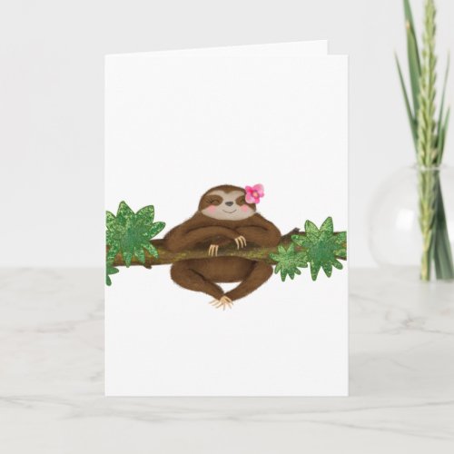 Cute sloth blank card