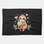 Cute Sloth Boba Bubble Milk Tea Kawaii Women Girls Kitchen Towel
