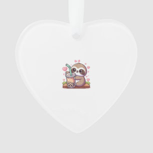 Cute Sloth Boba Bubble Milk Tea Kawaii Women Girls Ornament
