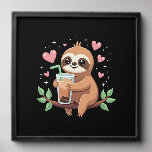 Cute Sloth Boba Bubble Milk Tea Kawaii Women Girls Peel And Stick Photo Tile