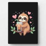 Cute Sloth Boba Bubble Milk Tea Kawaii Women Girls Plaque