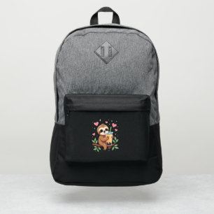 Cute Sloth Boba Bubble Milk Tea Kawaii Women Girls Port Authority® Backpack