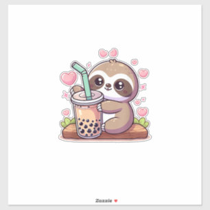 Cute Sloth Boba Bubble Milk Tea Kawaii Women Girls Sticker