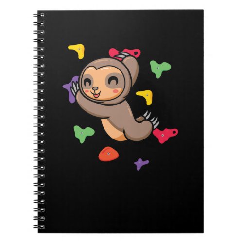 Cute Sloth Bouldering Free Climbing Notebook