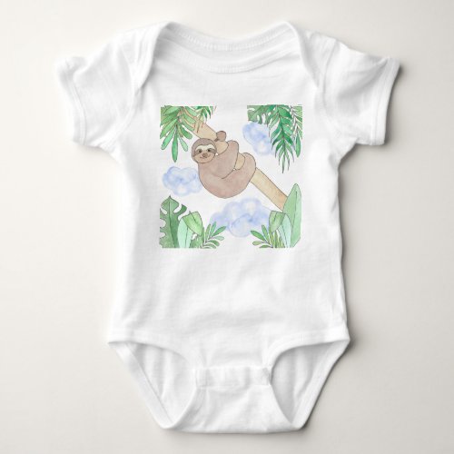 Cute Sloth Boys Baby Bodysuit