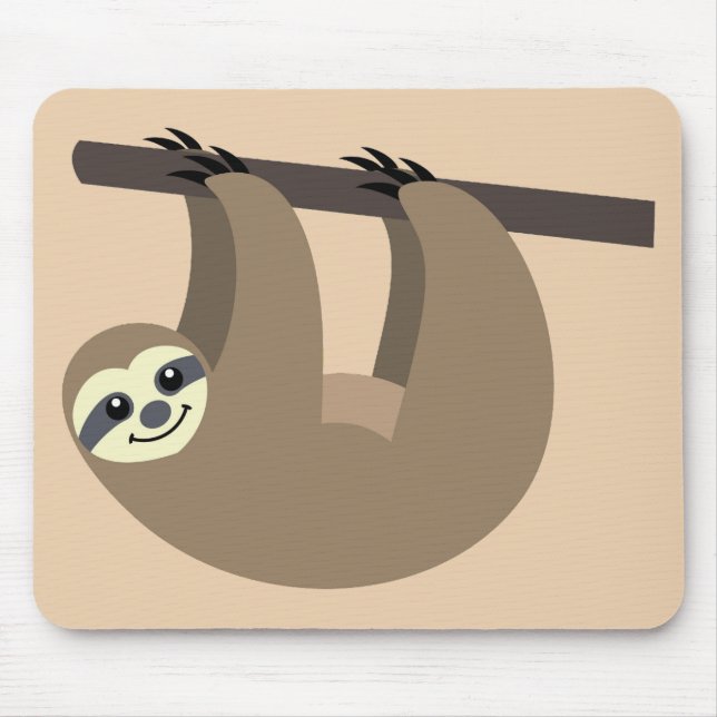 Cute Sloth Cartoon Mouse Pad (Front)