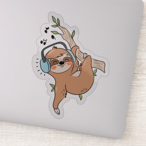 Cute Sloth Cartoon Sticker