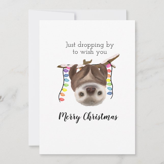 Cute Sloth Christmas Card (Front)