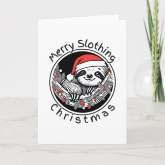 Cute Sloth Christmas Card – Merry Slothing Xmas
