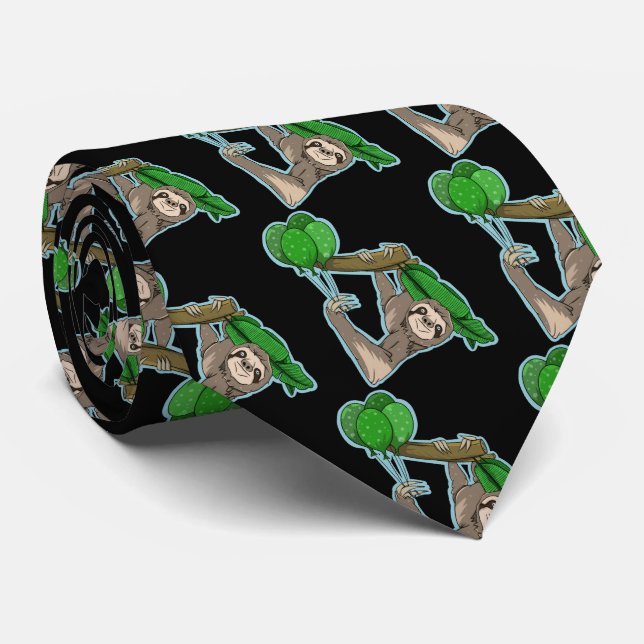Cute sloth climbing in a tree neck tie (Rolled)