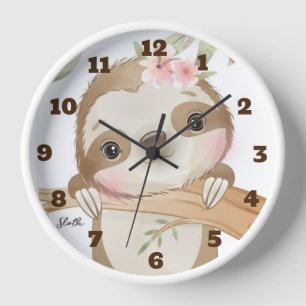 Cute Sloth Clock
