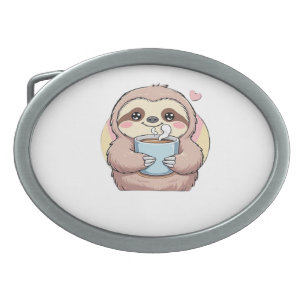 Cute Sloth Coffee Lover Shirt – Funny Fueled by Co Belt Buckle