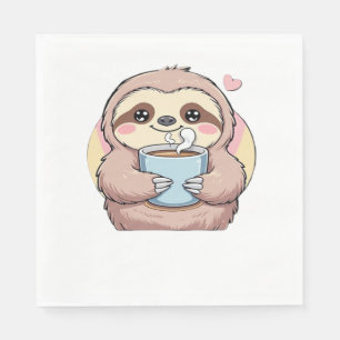 Cute Sloth Coffee Lover Shirt – Funny Fueled by Co Napkins