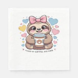 Cute Sloth Coffee Lover Shirt – Funny Fueled by Co Napkins