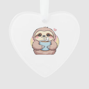 Cute Sloth Coffee Lover Shirt � Funny Fueled by Co Ornament
