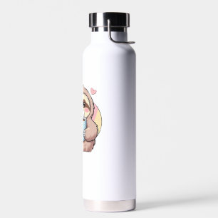 Cute Sloth Coffee Lover Shirt � Funny Fueled by Co Water Bottle
