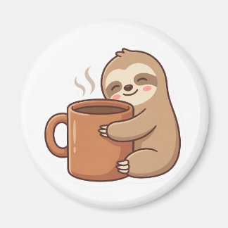 Cute Sloth Coffee Sticker Magnet