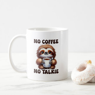 Cute sloth coffee talk word art  mug