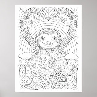 Download Cute Sloth Coloring Page Creative Art