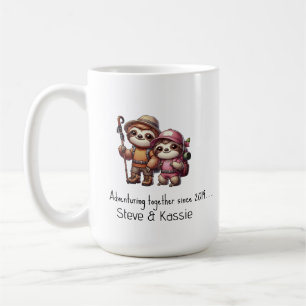 Cute Sloth Couple Adventuring Together Since Coffee Mug