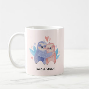 Cute Sloth Couple Personalized Valentine's Day Coffee Mug