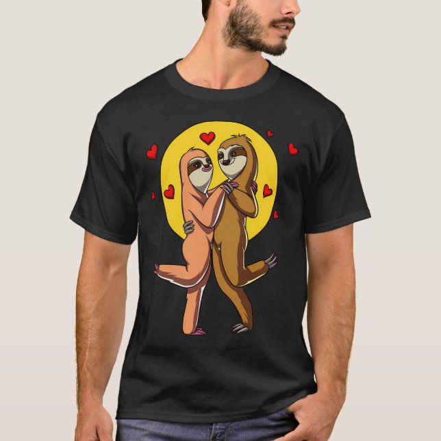 Cute Sloth Couple T-Shirt (Front)