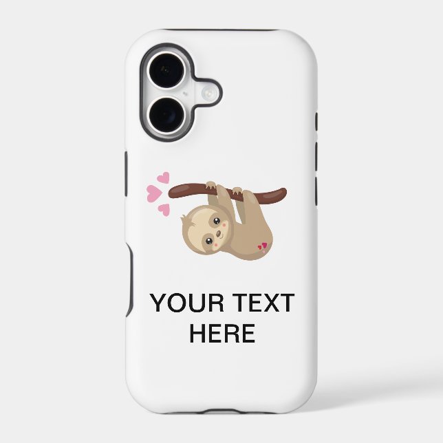 Cute sloth custom text  iphone case (Back)