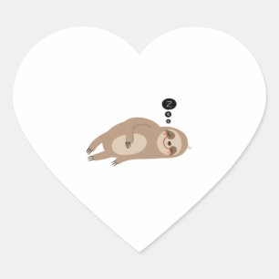 Cute Sloth Dreaming Shirt Heart Sticker