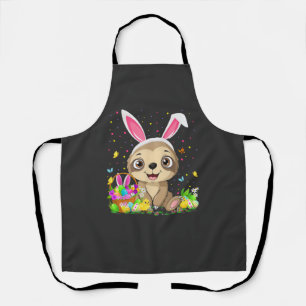 Cute Sloth Easter Egg Hunt Bunny Ear Sloth Happy E Apron