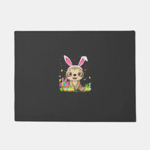 Cute Sloth Easter Egg Hunt Bunny Ear Sloth Happy E Doormat