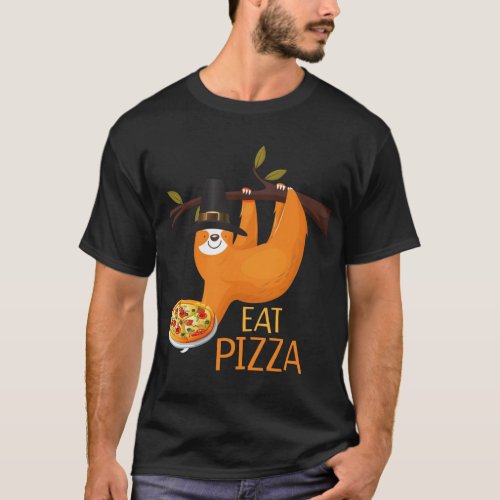 Cute Sloth Eat Pizza Adult Vegan Kids Funny Thanks T_Shirt