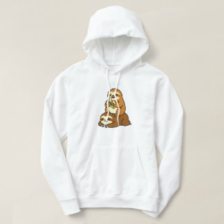 Cute Sloth Eating Banana on Lazy Sloth Funny Carto Hoodie